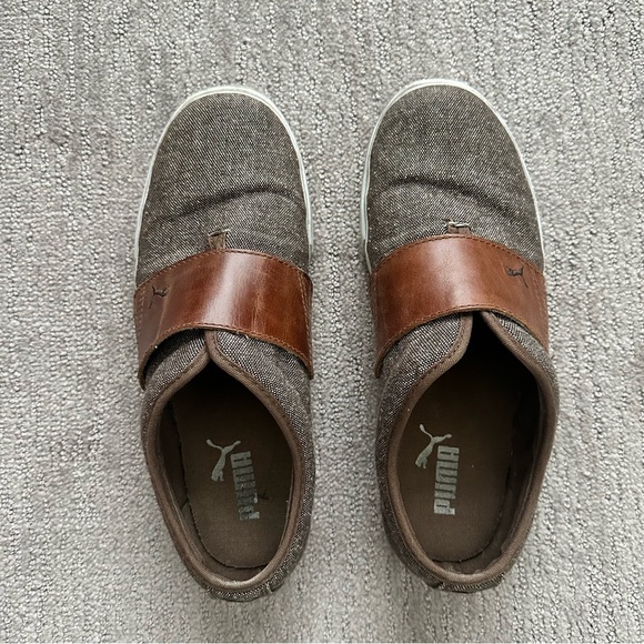 Men’s Puma Shoe Slip-On Size 9 Brown/White - Picture 2 of 9